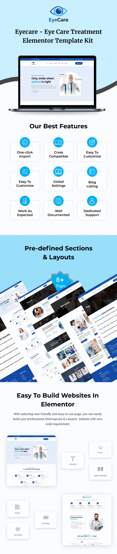 Eyecare - Ocular Care Treatment Website Elementor Template Kit
